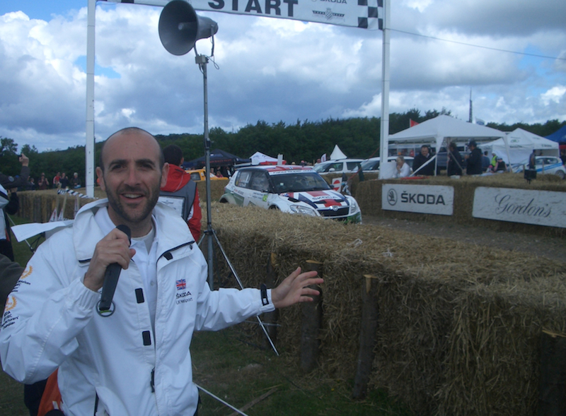 Goodwood Festival of Speed ITV presenter Gary Hirst at the motorsports rally stage